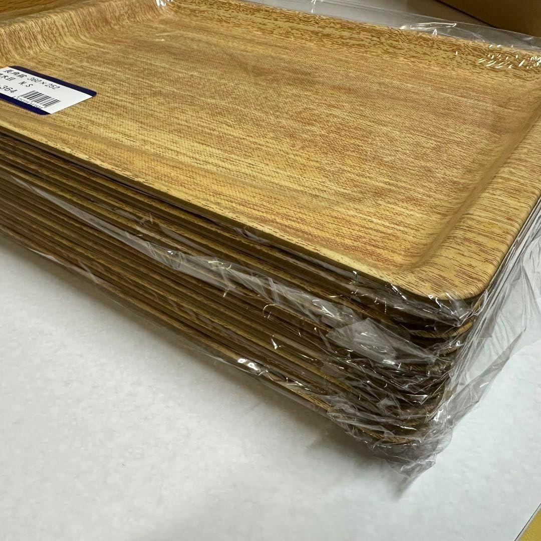 【新品10枚セット】長角盆・角トレー・長角盆　木目調トレー 10枚セット長角盆 角トレー 長角盆 木目調トレー 新品10
