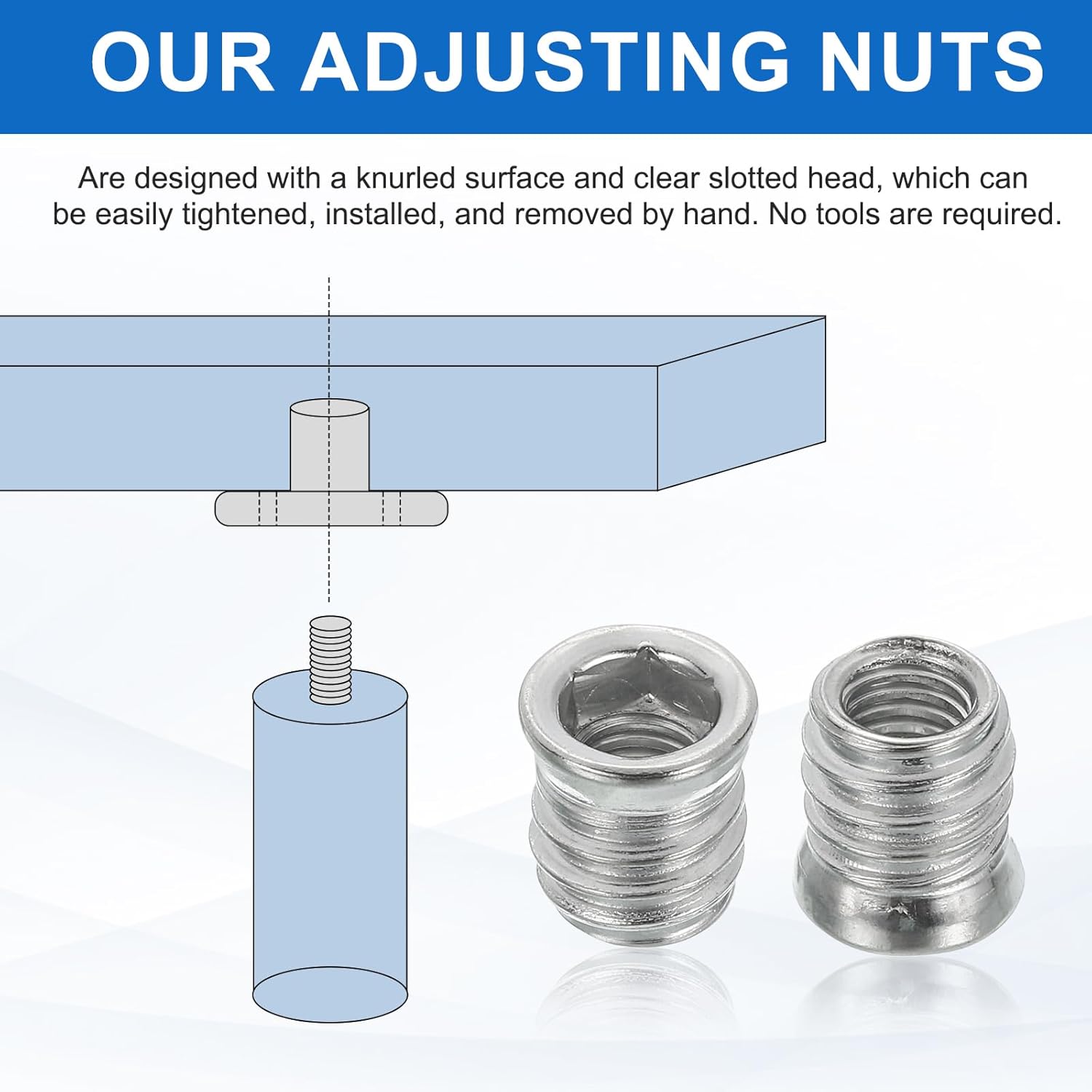 Generic 8Pcs Threaded Inserts Nuts, M8x15mm Hex Socket Drive Nut Inserts for Wood - 304 Stainless Steel Screws Furniture Screw in Nuts Bolt Fastener Connector Wood