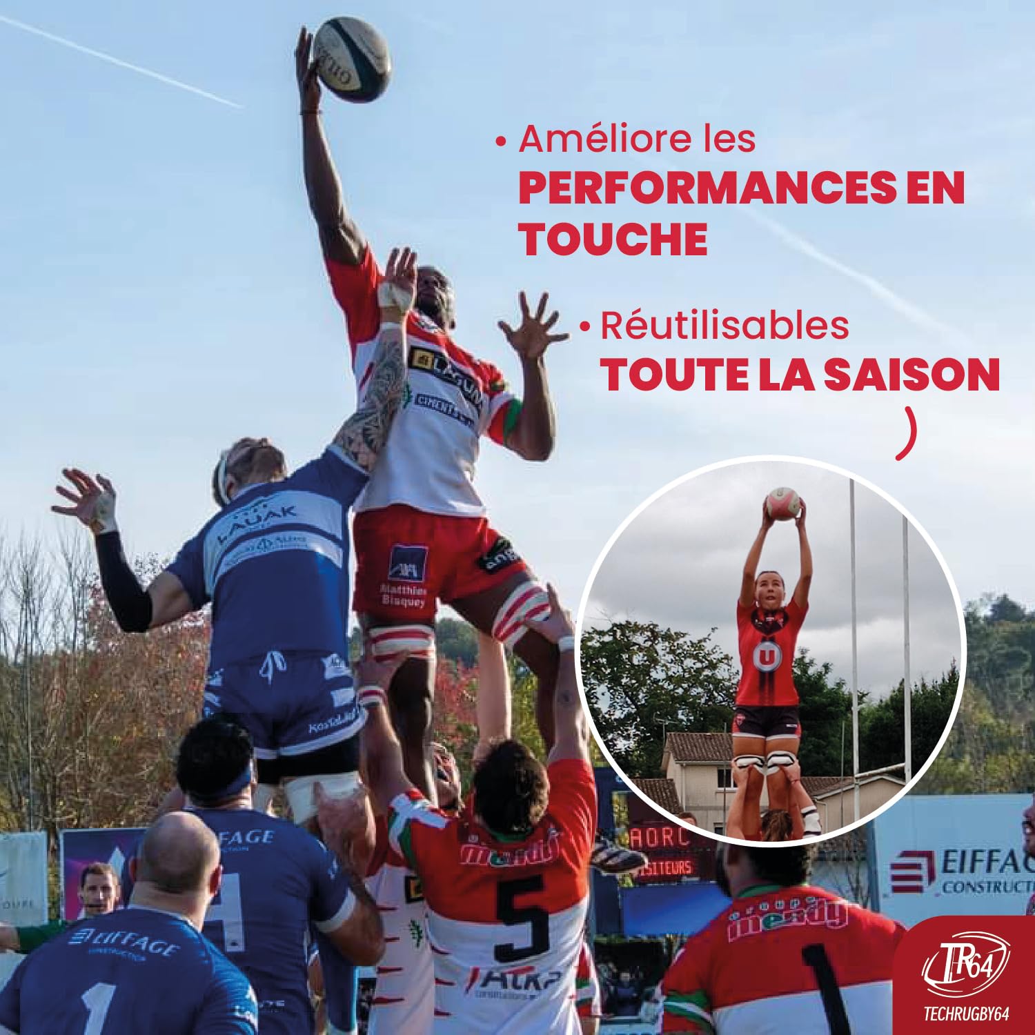 Support de Touche Rugby- Cales de Touche Rugby – Support de Lift pour Sauteur – Fabriqué en France – Paire- Lifting Pad Lineout modèle Banane S