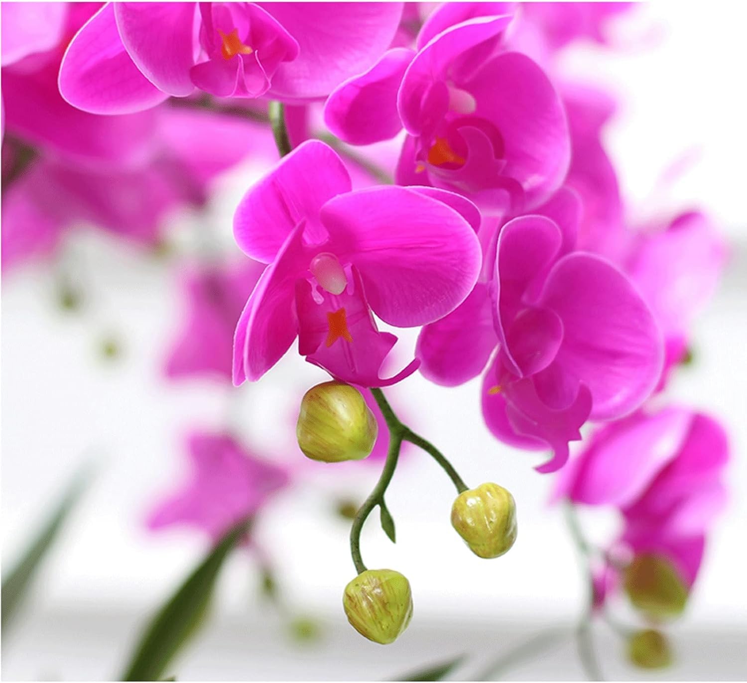 Orchidées artificielles avec Vase en céramique, Fleurs artificielles en polyuréthane, phalaenopsis artificielles, 65 cm, Fausses Fleurs pour la Maison