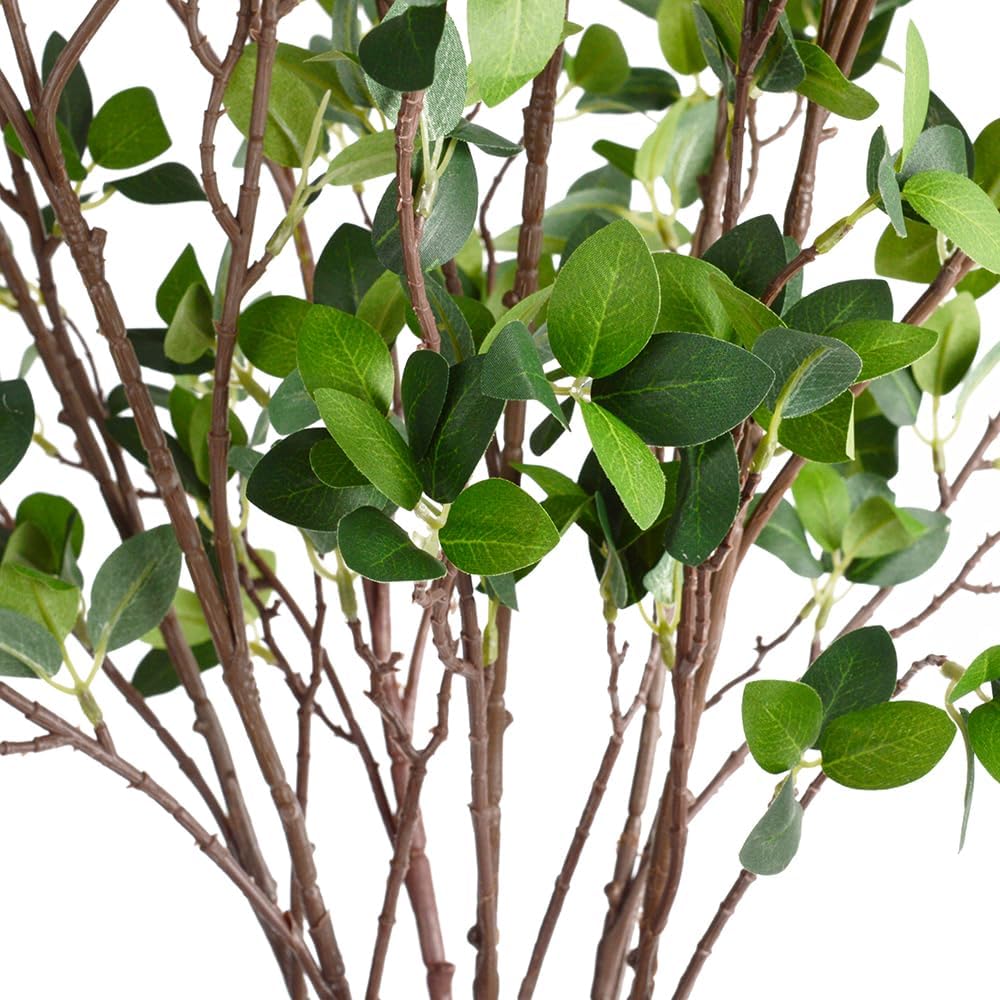 6pcs Faux Stems Artificial Branches for Vase Artificial Stems Artificial Greenery Stems Faux Green Stems Artificial Eucalytus Branches Fake Stems(42"/Each Branch) (6, Green) - Image 5