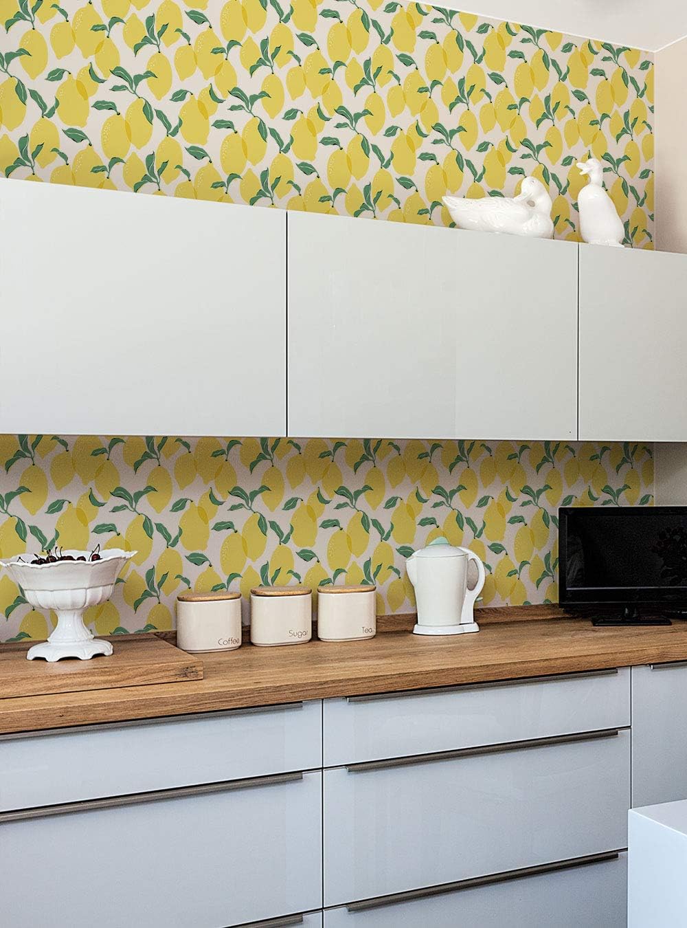 Simple Shapes Lemon Wallpaper - Peel and Stick (Single Sheet - 2ft x 9ft)