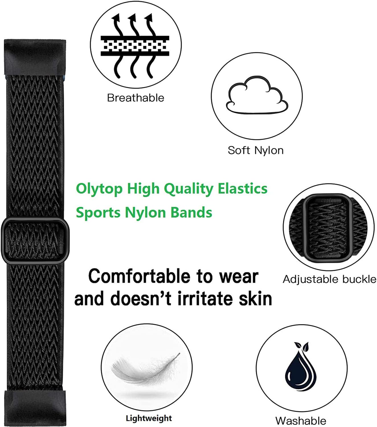 Fenix 8 47mm/Fenix 7/Fenix 6/5/epix Pro 47mm Watch Bands, 22mm Quick Easy Fit Elastic Nylon Replacement Stretchy Strap for Garmin Instinct, Fenix 6 Pro/7 Pro, Forerunner 955/935 - Image 6