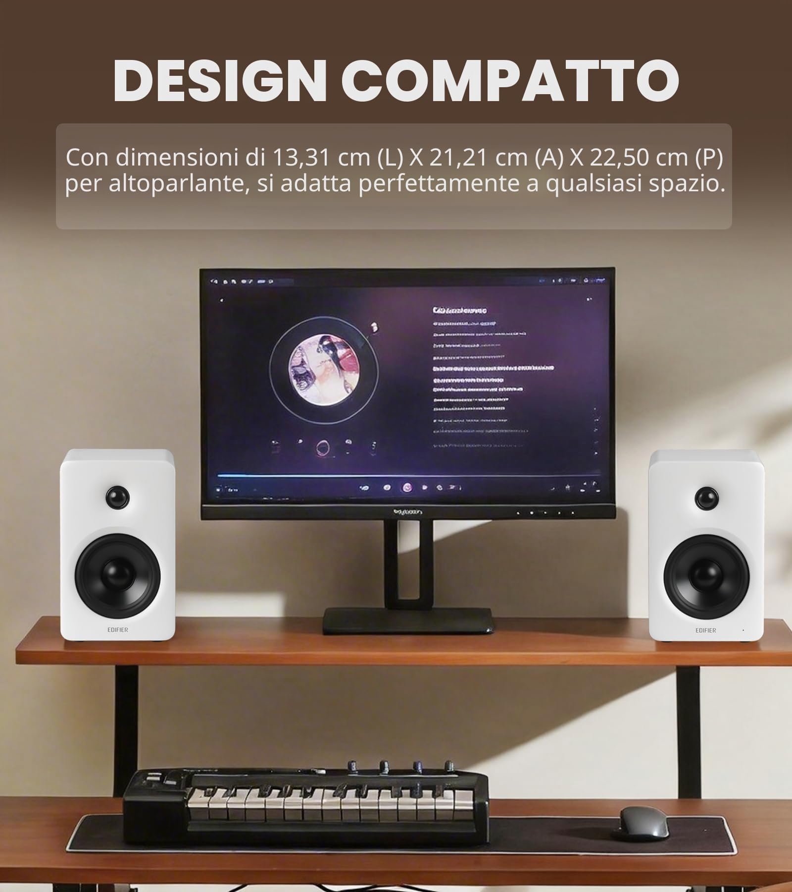 Edifier Altoparlanti per computer M90, altoparlanti da scrivania RMS da 100 W, audio ad alta risoluzione, LDAC, altoparlante compatto Bluetooth 6.0, ingresso HDMI eARC/ottico/USB-C/AUX, altoparlanti