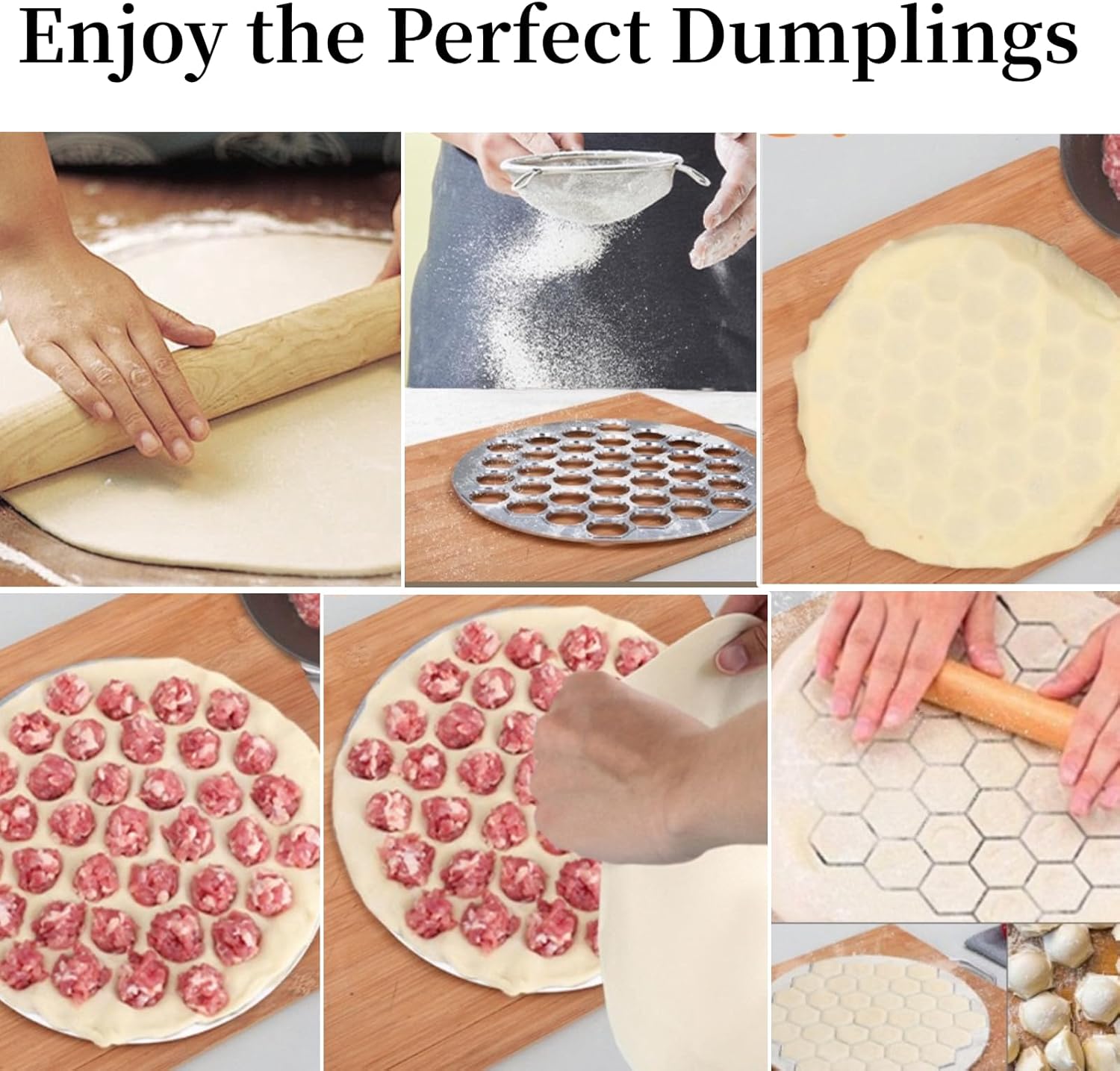 Mumusuki Dumpling Maker Machine Aluminum Pelmeni Ravioli Press Tool Dishwasher Safe for Home Commercial Use, Time Saving Russian Dumpling Maker Kit