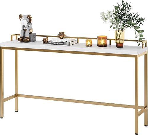 Miniatura 9 de Tribesigns Mesa de sofá extra larga de 70.9 pulgadas, mesa consola estrecha detrás del sofá, mesa de entrada moderna para sala de estar (blanco y