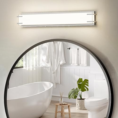 Miniatura 15 de Aplique de pared LED, lámpara de pared con acabado de níquel cepillado y pantalla blanca lechosa, apliques LED de iluminación de pared de 4000K luz