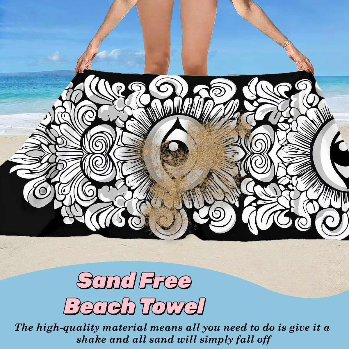 Toalla Playa 80x160 cm, Toalla Gimnasio Microfibra Secado Rapido, Juego de 2 Antiarena Toallas de Playa, Ligera Compacta Toallas Microfibra Grande para Viaje, Regalo Hombre Mujer (Marruecos) -4895
