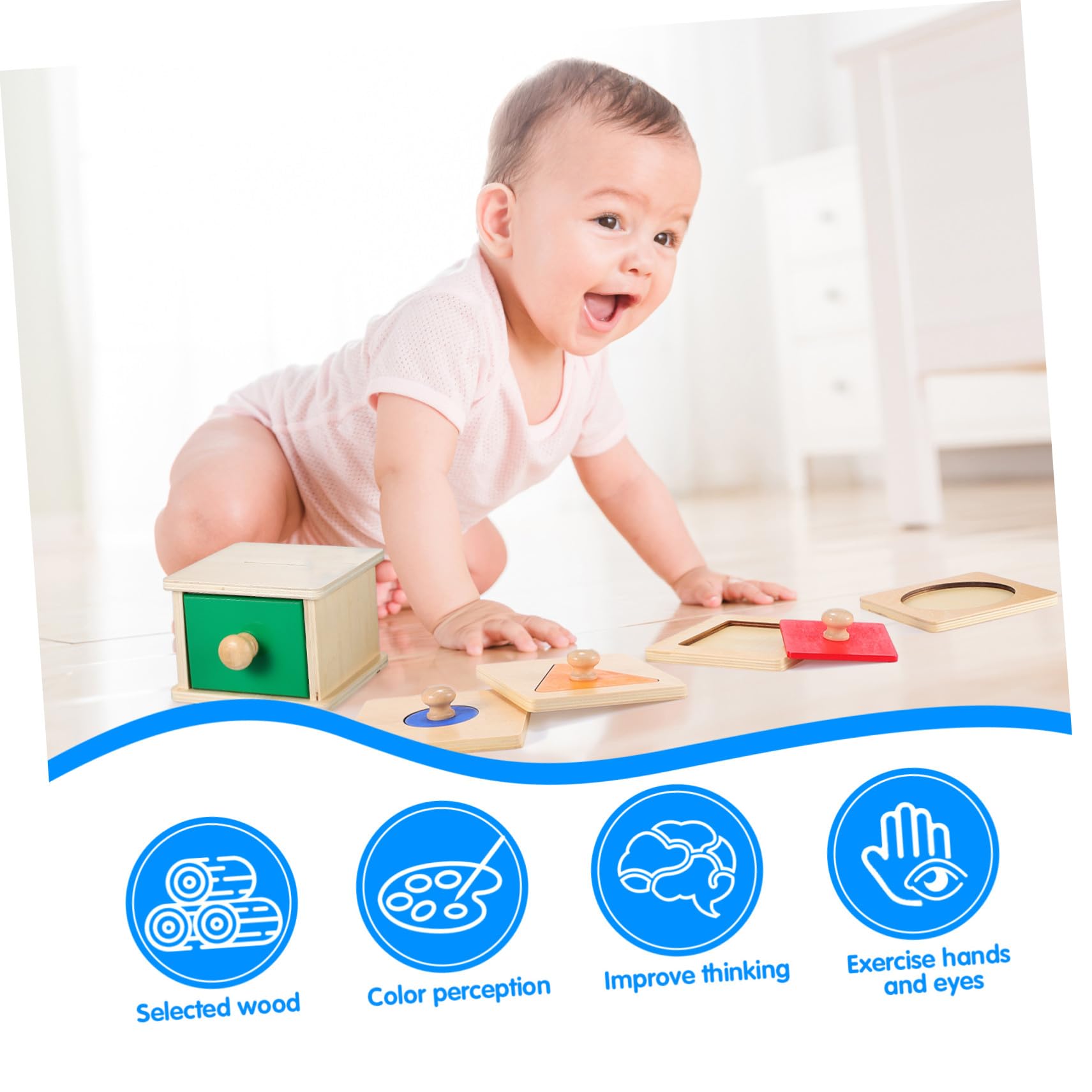 2 Juegos Juguetes Montessori de Madera para Bebés de Puzzles Geométricos con Caja de Monedas para Desarrollo Sensorial y Coordinación Manual Juguetes Educativos para Meses