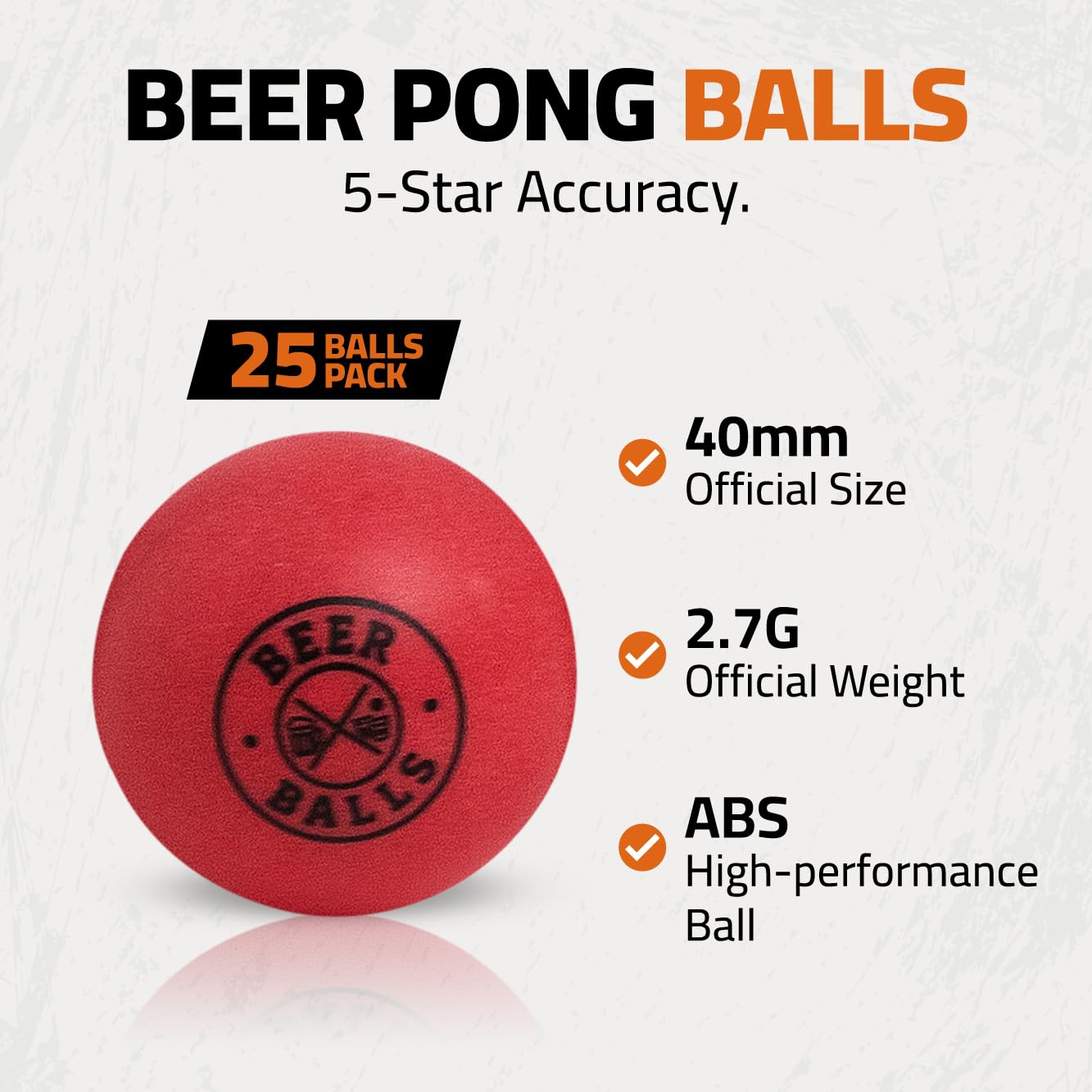 OVANA Beer Pong Balls 40mm Competition Quality, Table Tennis Balls for Beer Pong (2.7g) Drinking Games & Party Supplies - Image 2