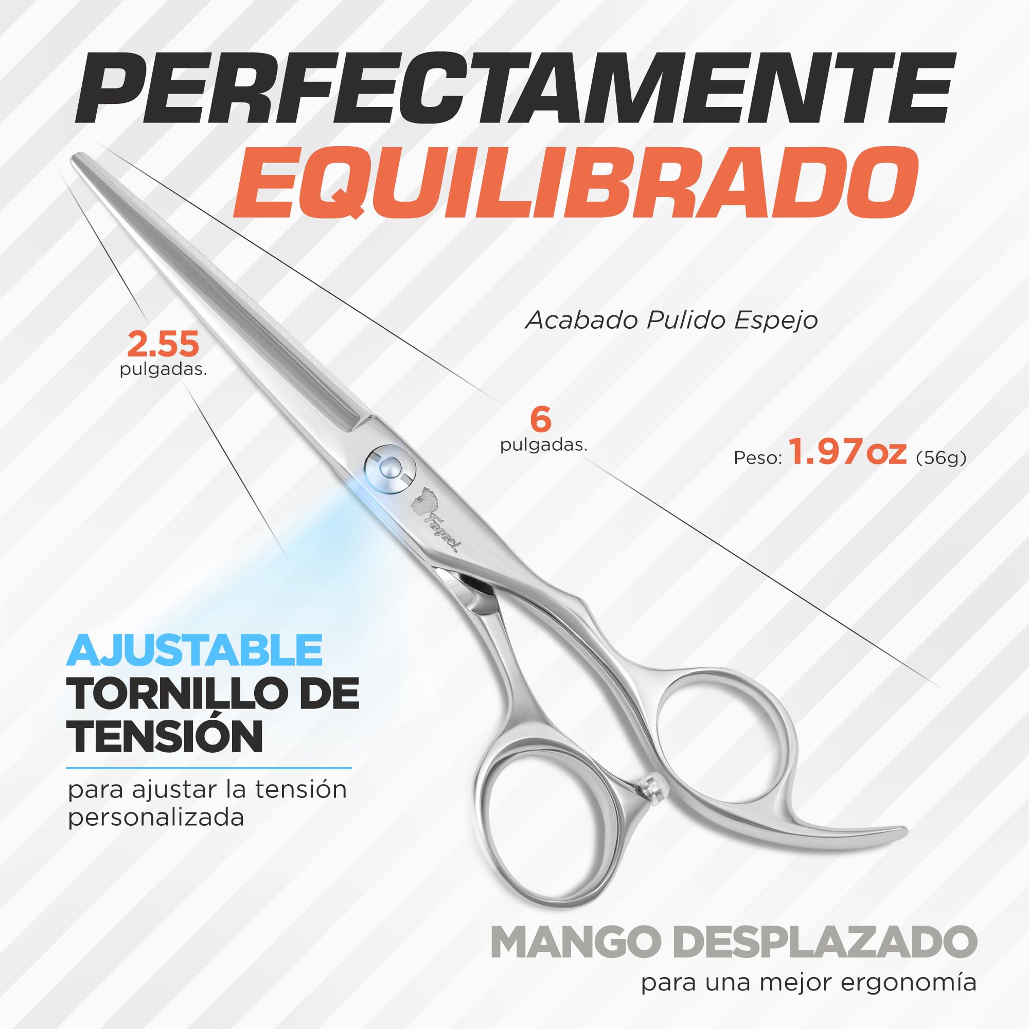 Fagaci Tijeras Peluqueria Profesional con Hojas Extremadamente Afiladas, Tijeras Cortar Pelo de Acero 440C, Tijeras Pelo Duraderas, de Movimiento Suave y de Corte Fino, Tijeras Peluqueria con Funda