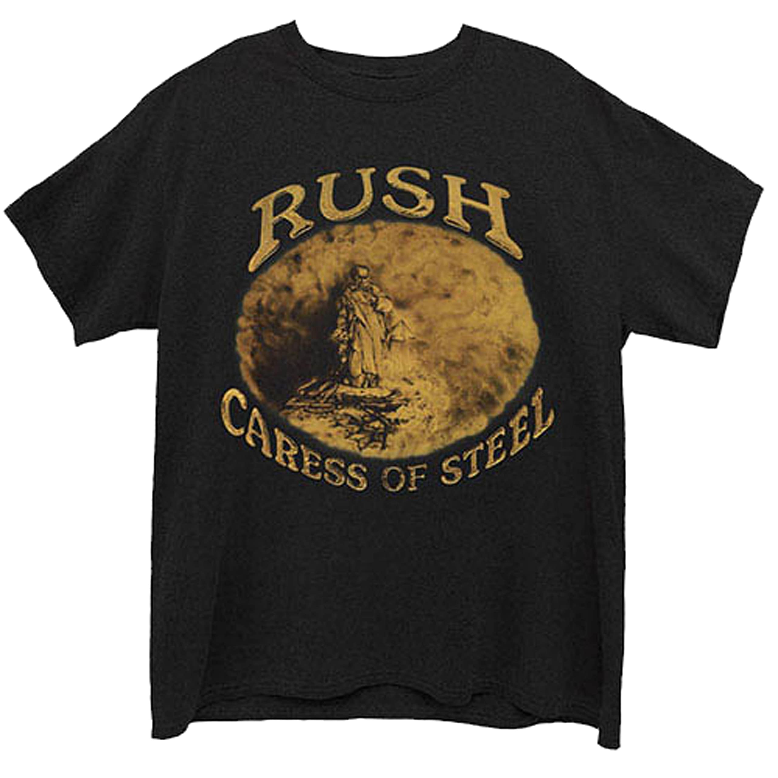RushT Shirt Caress of Steel Track List Band Logo Official Mens Black