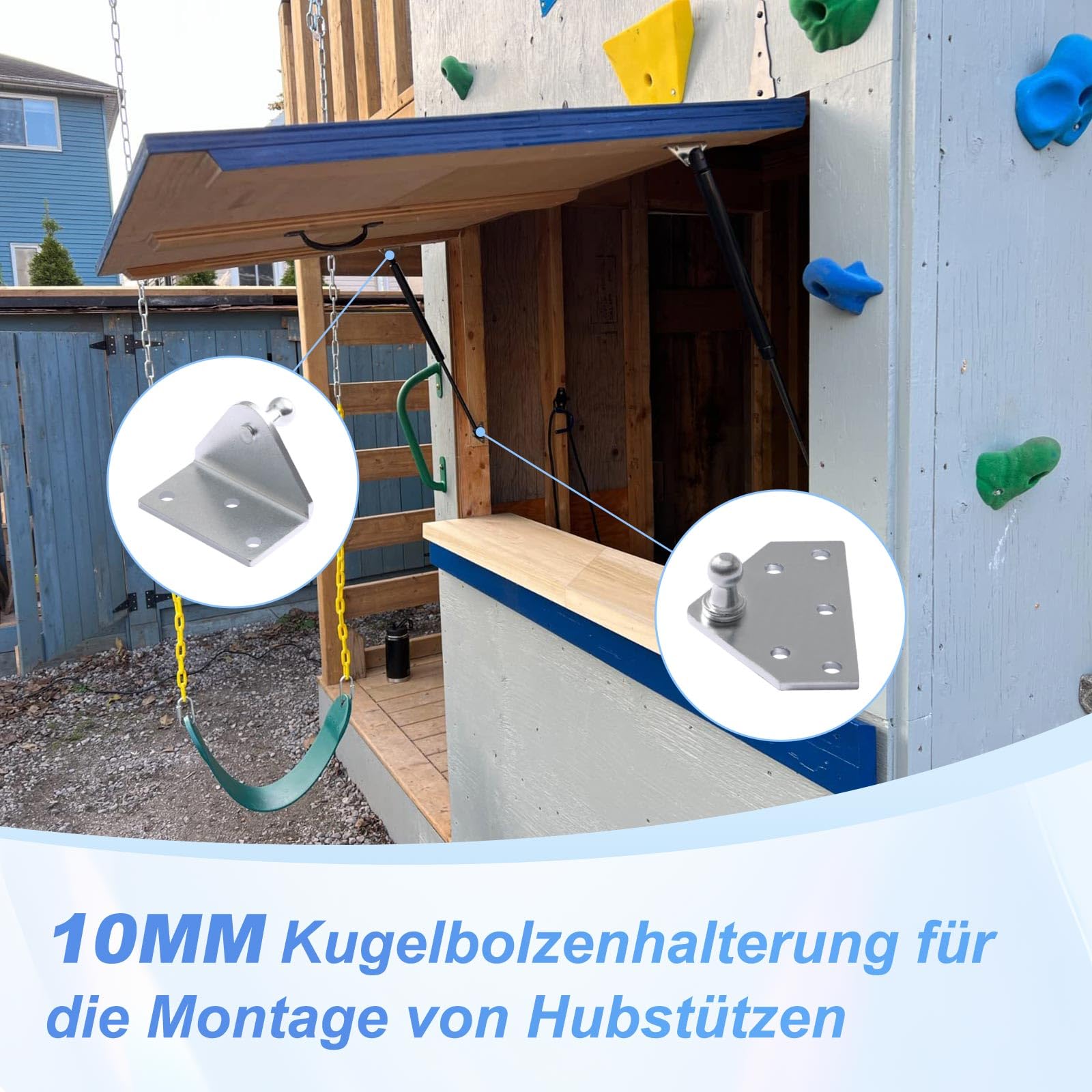 4 Stück Auto Kugelbolzen Montagehalterungen 10mm F Produktbild-Vorschau 2