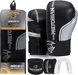 Kit Luva de Boxe e Muay Thai First FX1 Pretorian