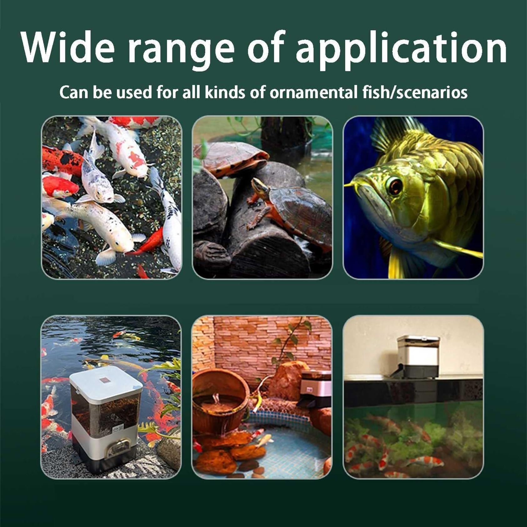 AWAYDD Automatic Aquarium Fish Feeder, Holiday Fish Food Dispenser, Outdoor Automatic Fish Feeder, Aquarium Food Dispenser 10L Large Capacity, for Fresh and Cold-Water Aquariums Fish Tank