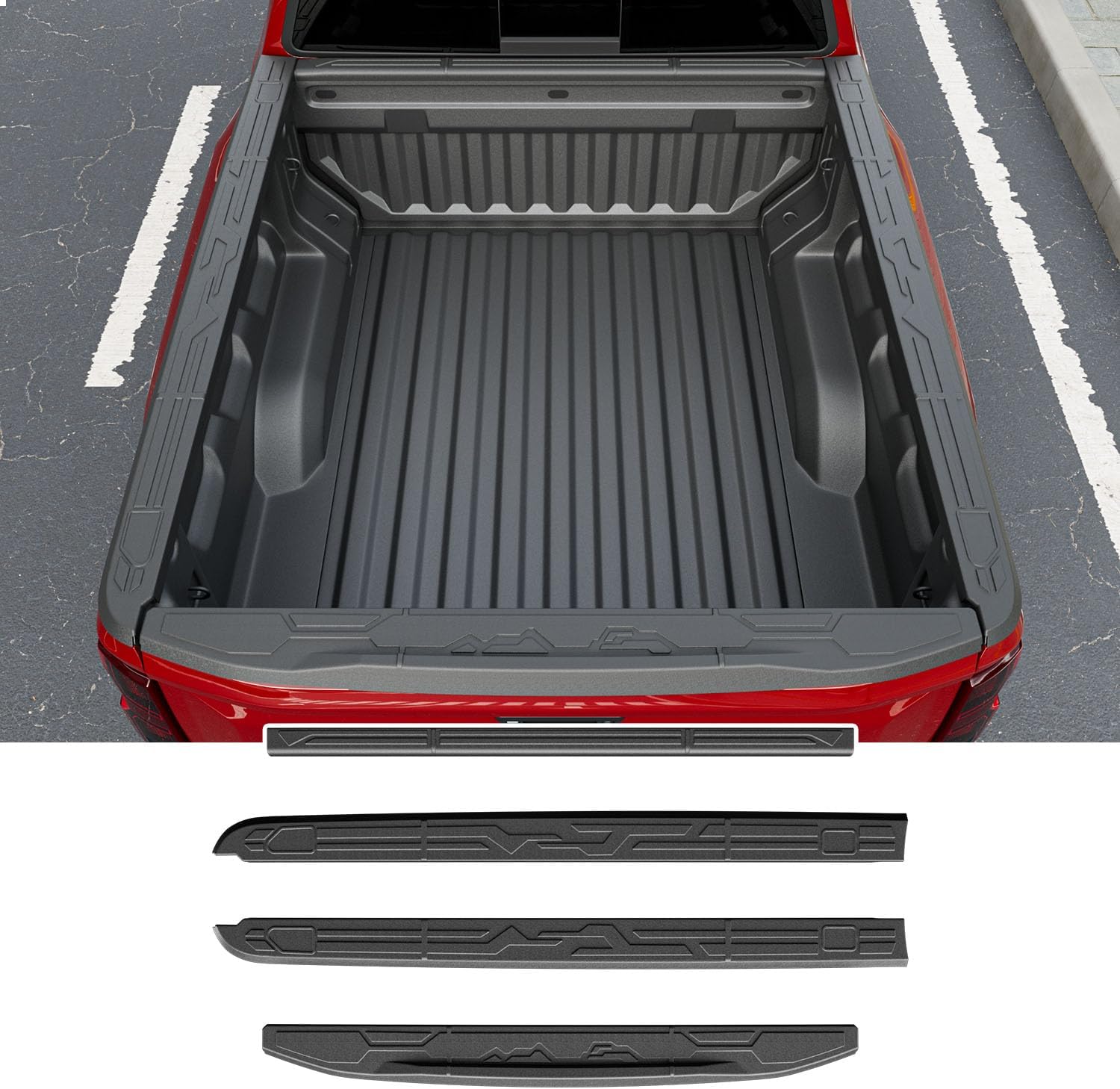 powoq Truck Bed Rail Caps Compatible with 2023-2026 Chevy Colorado GMC Canyon Bed Rail Cover TPE Tailgate Molding Cap Replacement for 2023 2024 2025 2026 Chevy Colorado Accessories