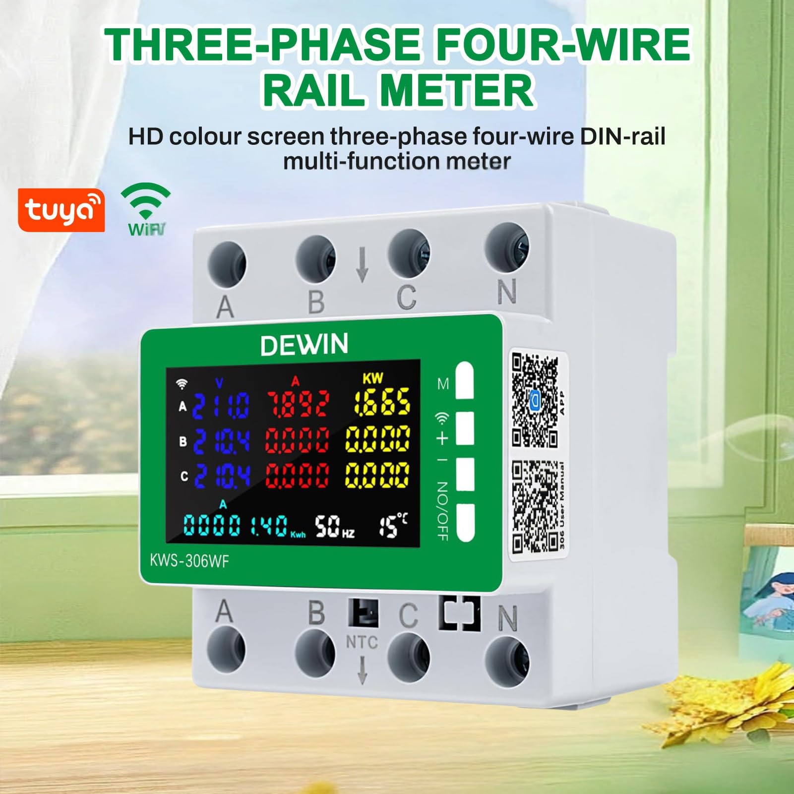 Wlan Tuya Smart Meter AC 85-290V 0-80A Cyfrowy miernik zużycia energii elektrycznej z pomiarem, wyłączanie pamięci, ochrona przed przeciążeniem