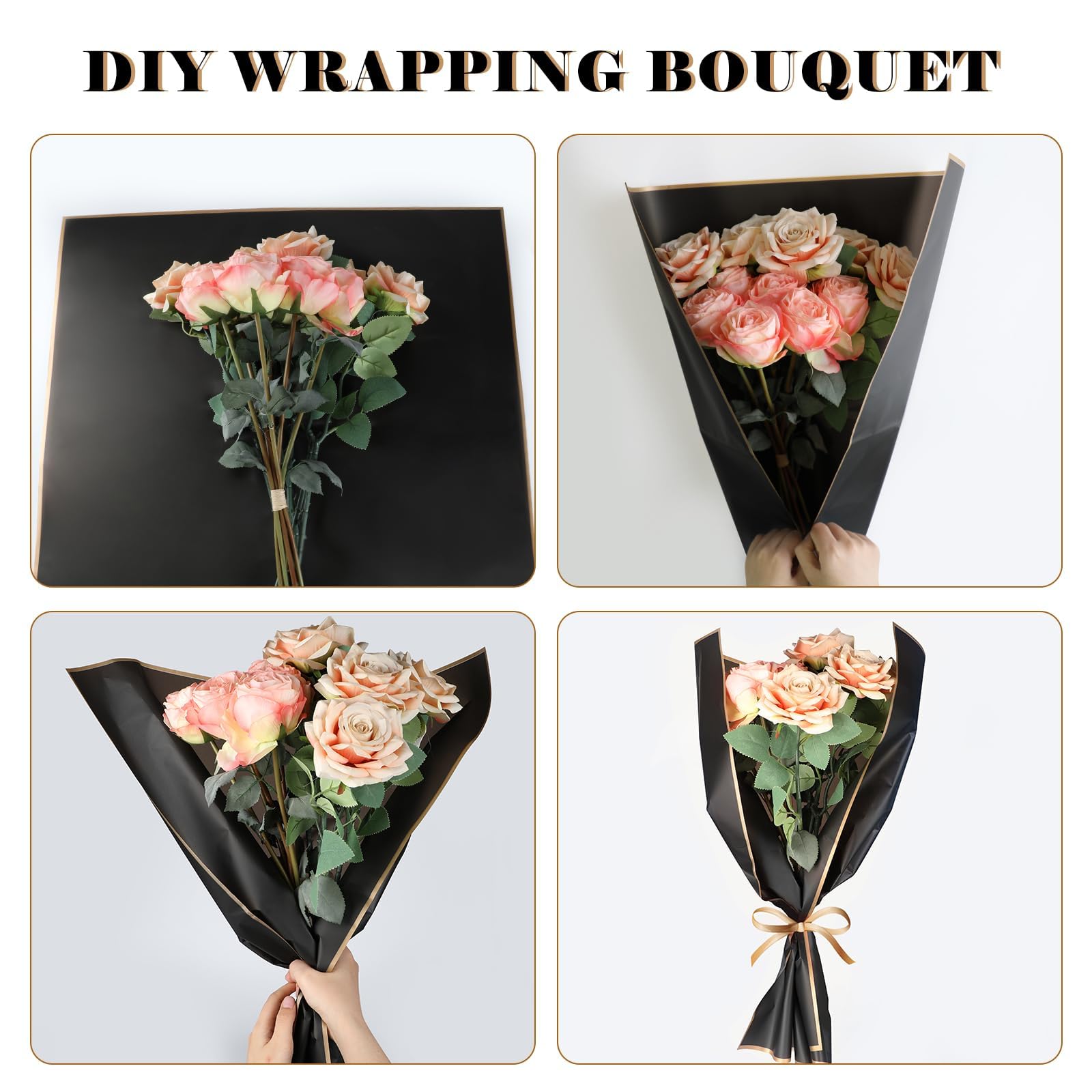 Carta Da Regalo Matrimonio Argento - 3 Design Con Anelli E Rose, Rotoli 43x305 Cm, Griglie Per Taglio