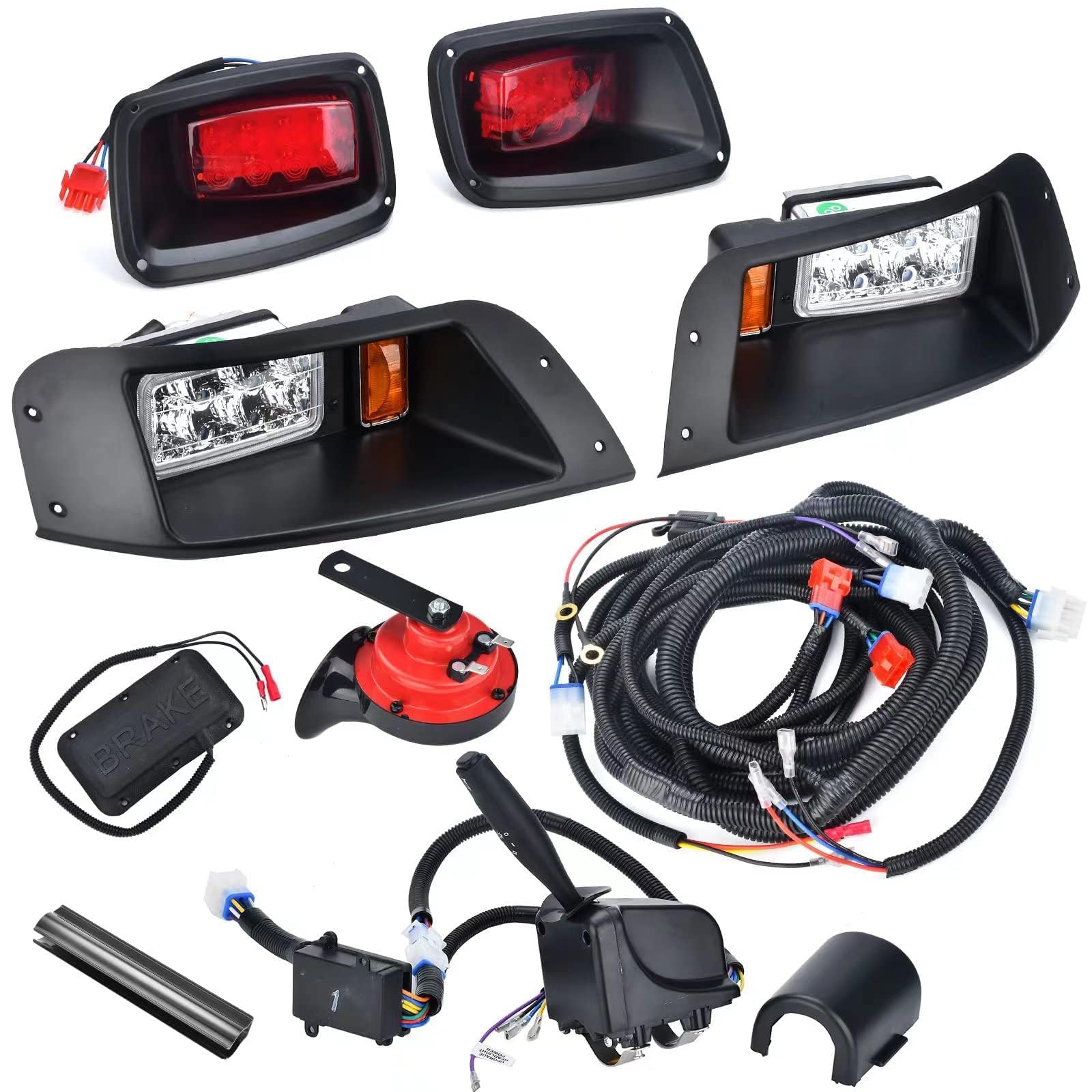 Photo 1 of Lochnchn LED Headlight Tail Light Kit Compatible with EZGO TXT Golf Carts 1996-2013 12V Street Legal Light Kit with Turn Signal Wire Harness Compatible with EZGO TXT for Gas and Electric