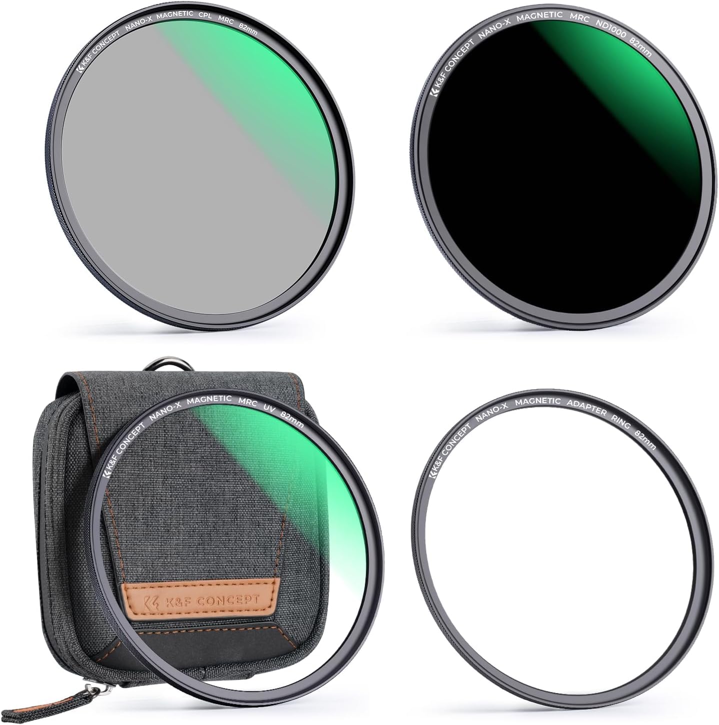 K&F CONCEPT 67mm Magnetic Filter Set System Quick Swap System V1 | MCUV+CPL+ND1000 mit Objektivadapter und Filtertasche,Optisches Glas,Nano-Beschichtung,Nano-Xcel,FU701