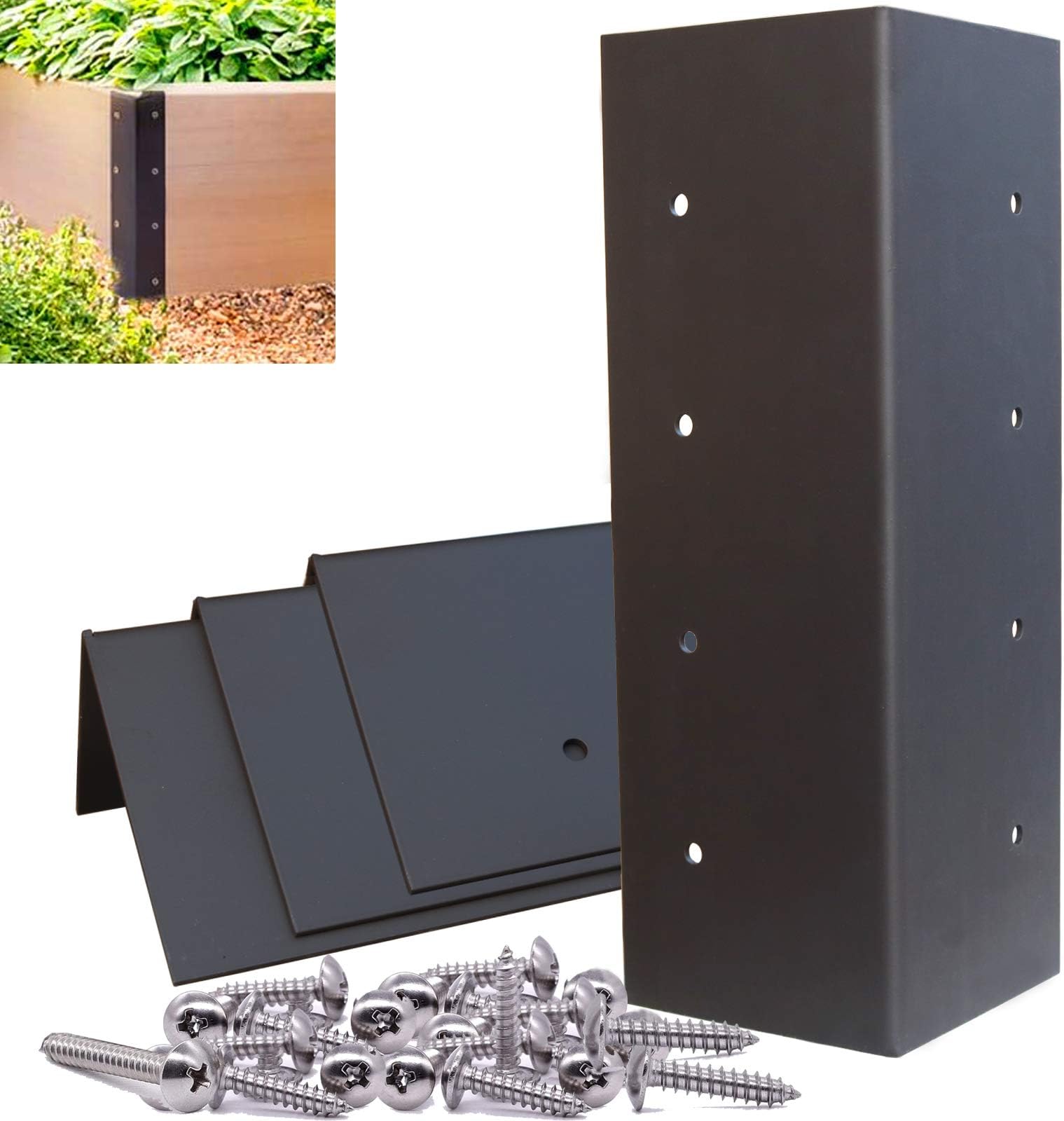 Amgate Set of 4 Raised Garden Bed Corner Brackets for 10