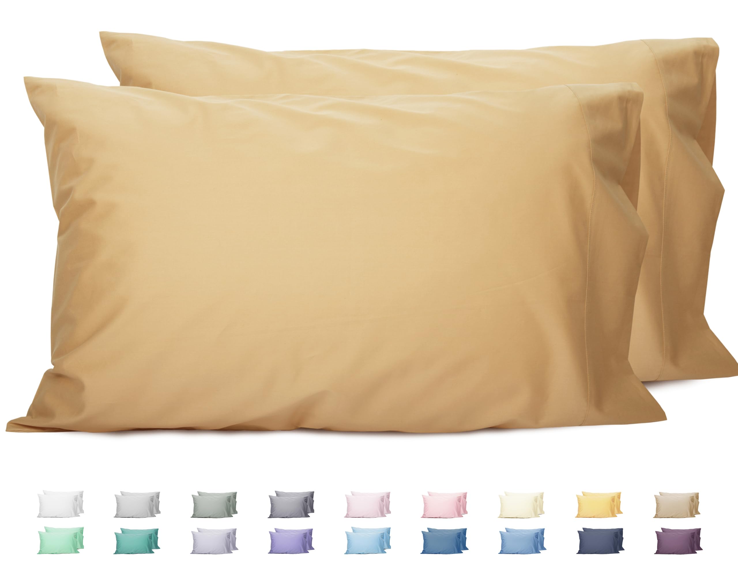 Sunflower King Pillowcases Set of 2, 100% Cotton King Size Pillow Cases 2, 20×40 inches Butterum, Soft and Breathable
