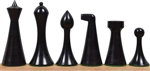 Miniatura 10 de Royal Chess Mall Herman Ohme - Juego de ajedrez minimalista solo piezas de ajedrez, palisandro dorado y madera de boj, tamaño King de 3.6 pulgadas
