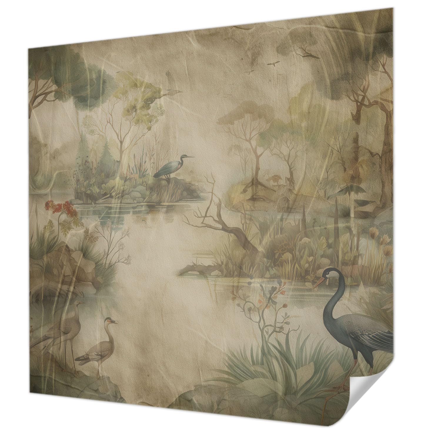 Revêtement mural autocollant 250x250 cm scène de forêt panoramique pour salon