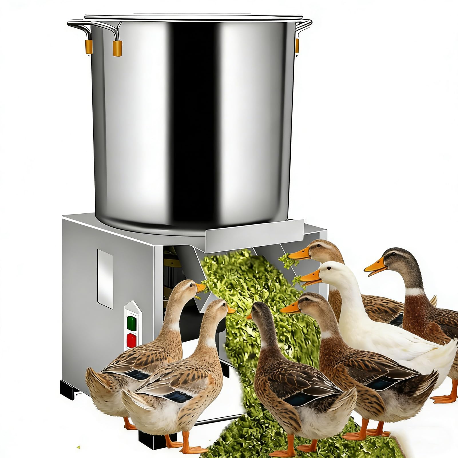 GZGHRZQS Poultry Feed Machine with 4 Blades | Electric Vegetable Chopper | 3500rpm Stainless Steel Grinder for Livestock Feed | for Vegetables Grains and Poultry Farming Equipment | Home Use