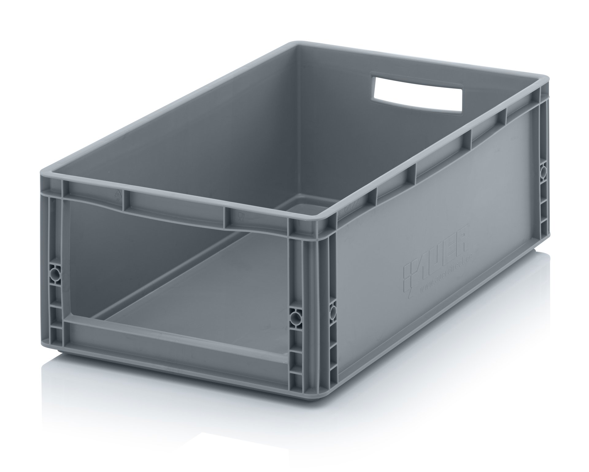 2x Auer Euro Sichtlagerkasten 60 x 40 x 22 cm inkl. gratis Zollstock * Eurobehälter mit Fenster, 2er Set