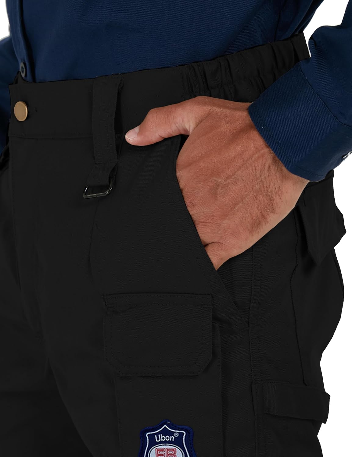 Ubon FR Pants for Men Flame Resistant Cargo Pants 7.5 oz FRC Pants Elastic Waist Fire Retardant Work Pants with 7 Pockets