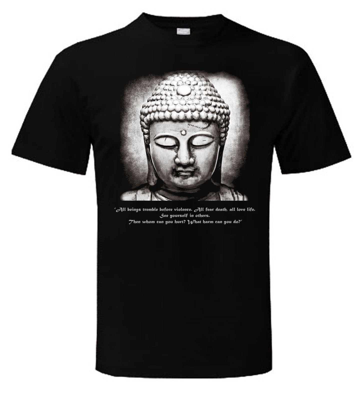 Tribal T-Shirts Men's Black Buddha Vegetarian Quote T-Shirt (Xxxl, )