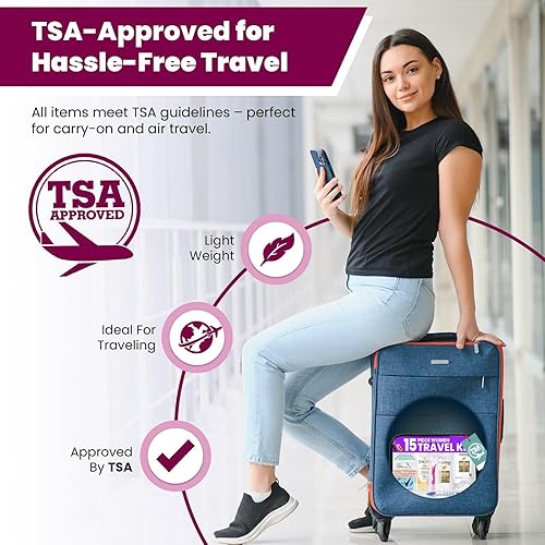Miniatura 6 de Trektote Toiletry Kit For Women, Featuring Top Brand Toiletries for Whole Body, TSA Compliant Travel Essentials with Shampoo, Conditioner, Lotion