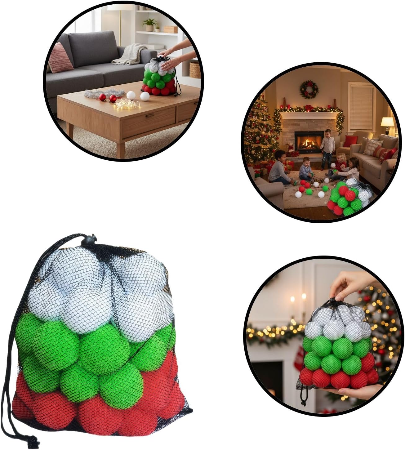 Foam Snowballs for Indoor Games and Christmas Party Decorations, Soft Artificial Snow Balls Activities, Holiday Fun Set