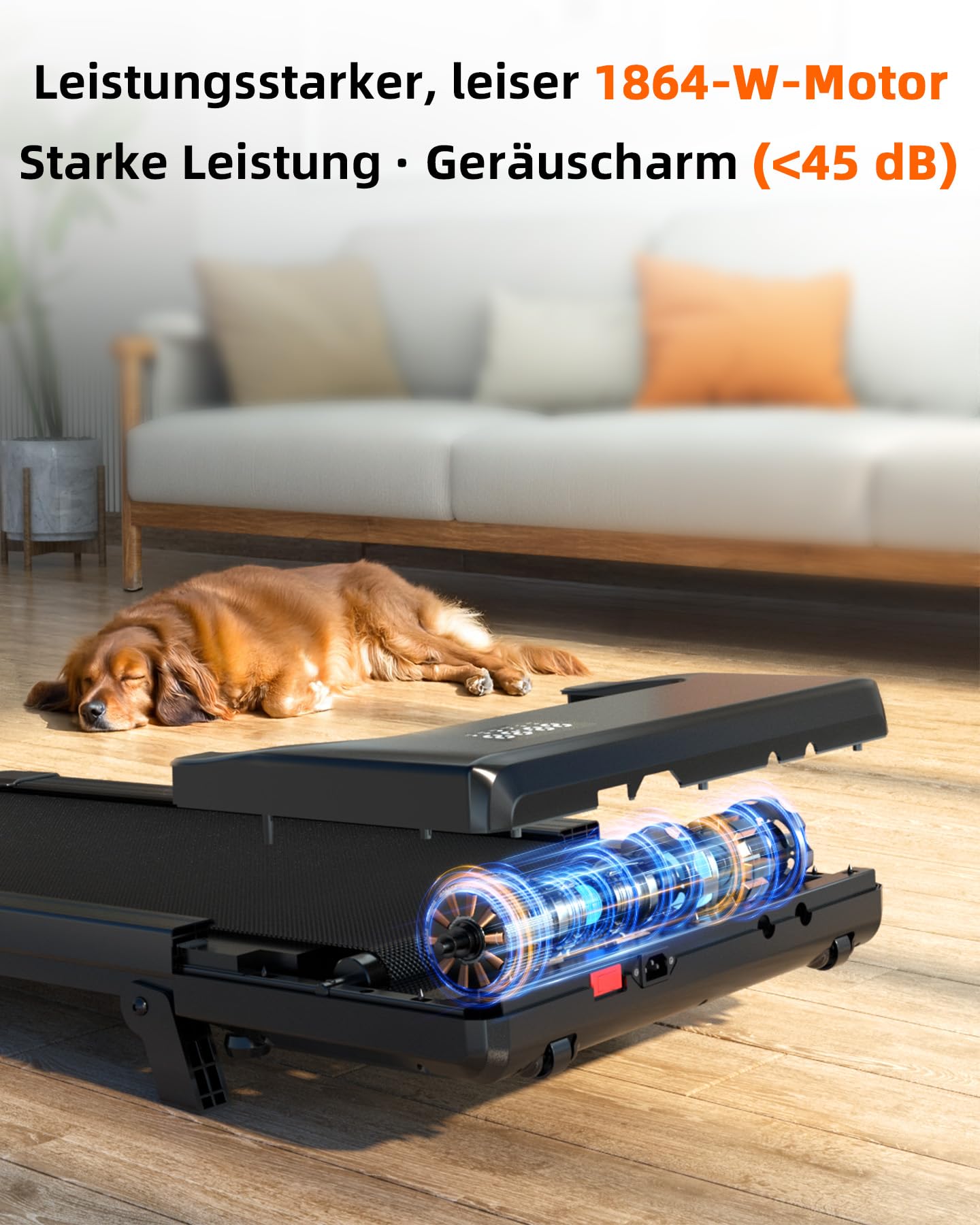Copant Walking Pad mit Steigung 6%, Laufband für Zuhause 136KG mit App-Steuerung, 6 km/h & 12 km/h Laufband Schreibtisch Leise & Büro mit Profikurse und Mehrspieler-Turniere