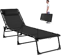 Vista 16 de Outsunny Juego de 2 tumbonas plegables, sillas de bronceado para patio, tumbona para exteriores con respaldo reclinable de 4 posiciones, asiento