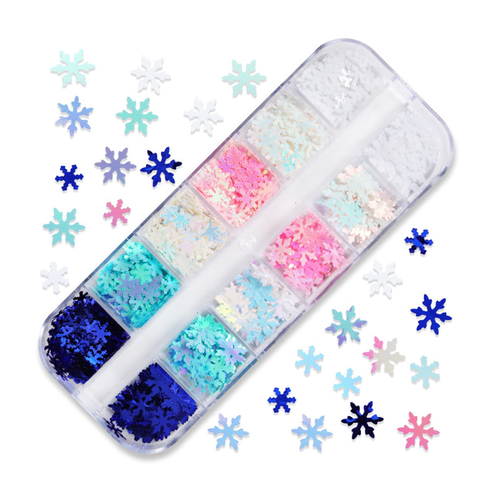 Snowflakes Nail Glitter Flakes Snowflakes Sequins Resin Accesssories For Manicure Tips Decor Nail Glitter Flakes For Acrylic Nails Nail Glitter Flakes Stars Halloween Fall