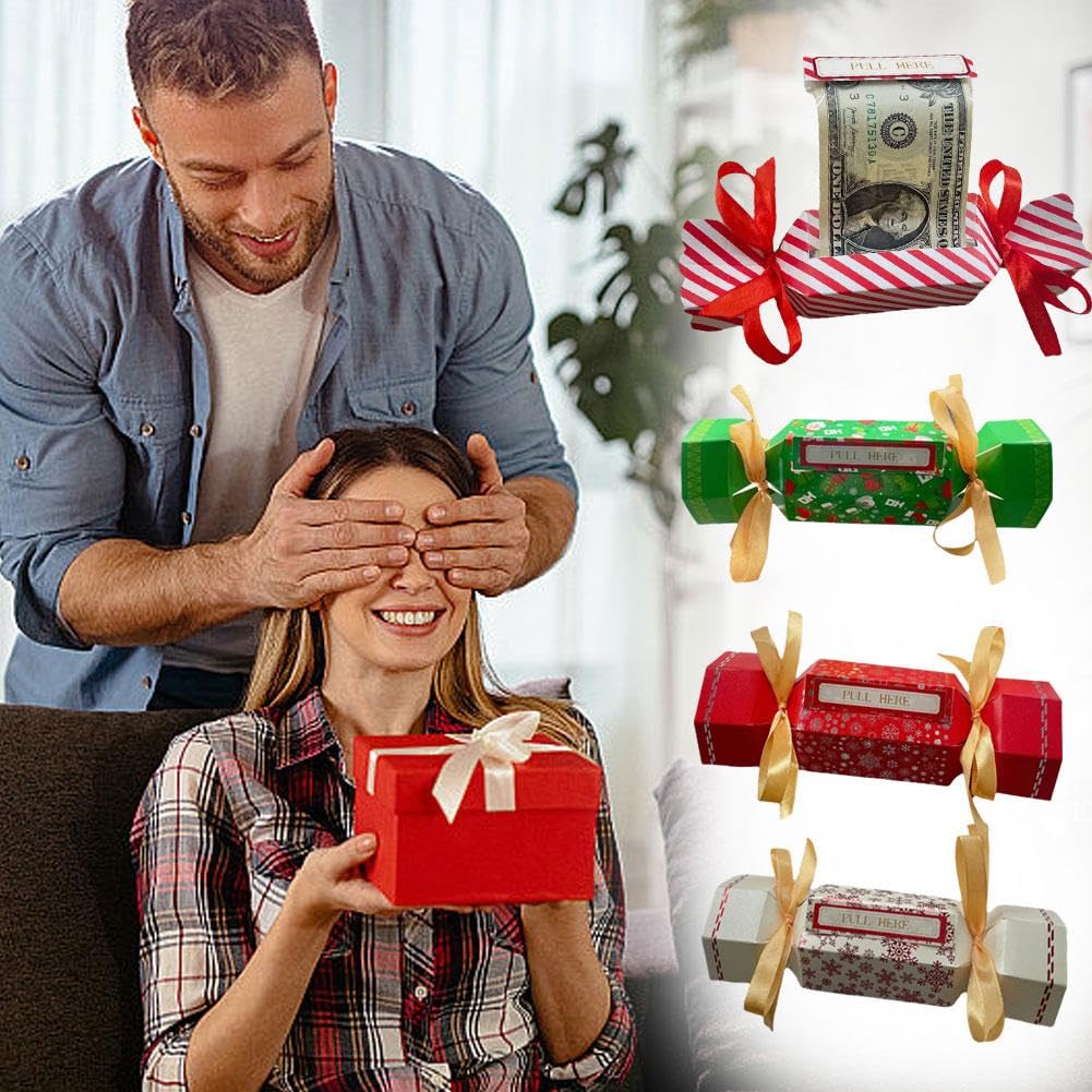 Pochette surprise Noël argent liquide boîte cadeau carte extractible porte-espèces boîte à billets rouge