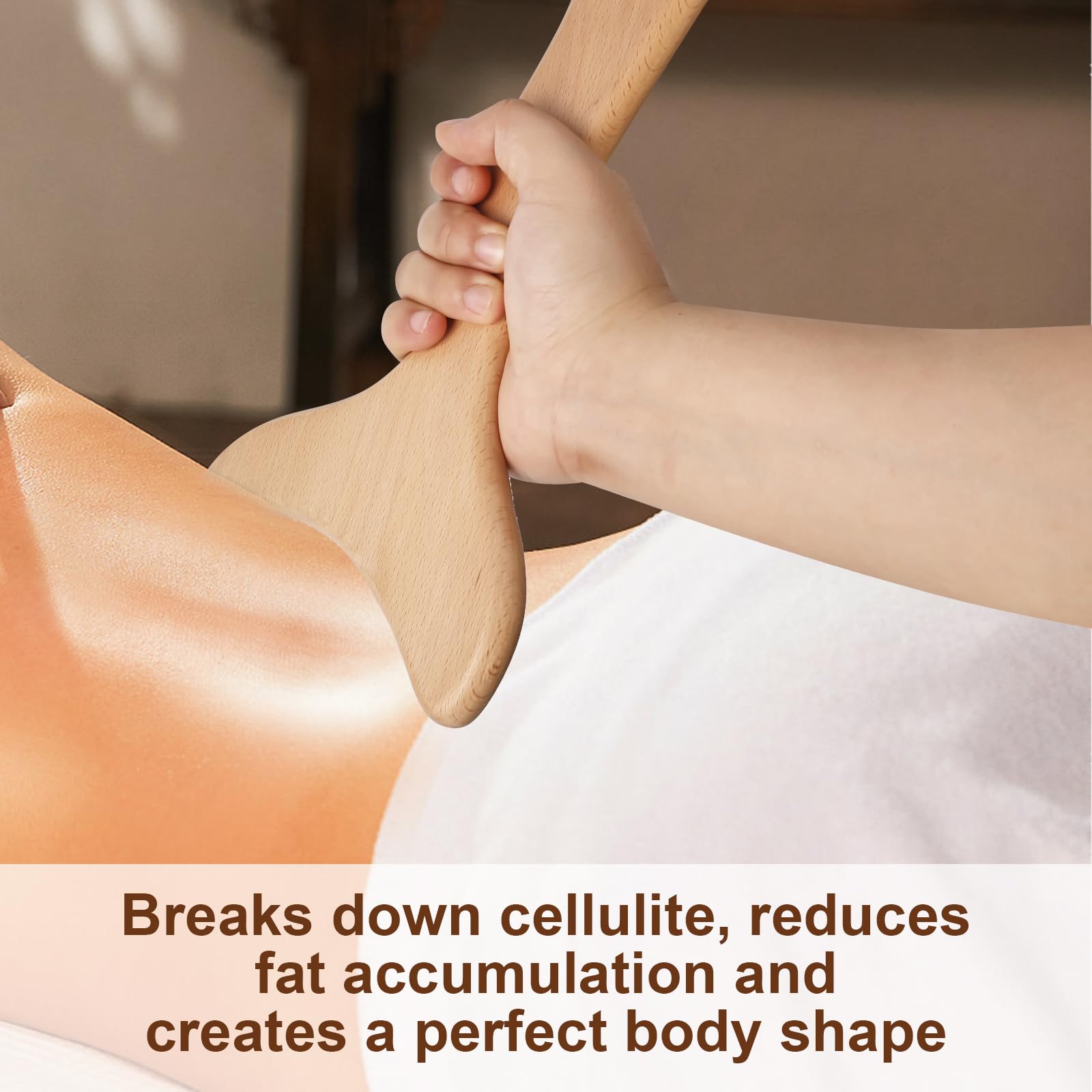 Outil de massage thérapeutique du bois, masseur de drainage lymphatique, gua sha corporel, outil de massage de la cellulite, outils de sculpture du corps pour soulager les douleurs musculaires