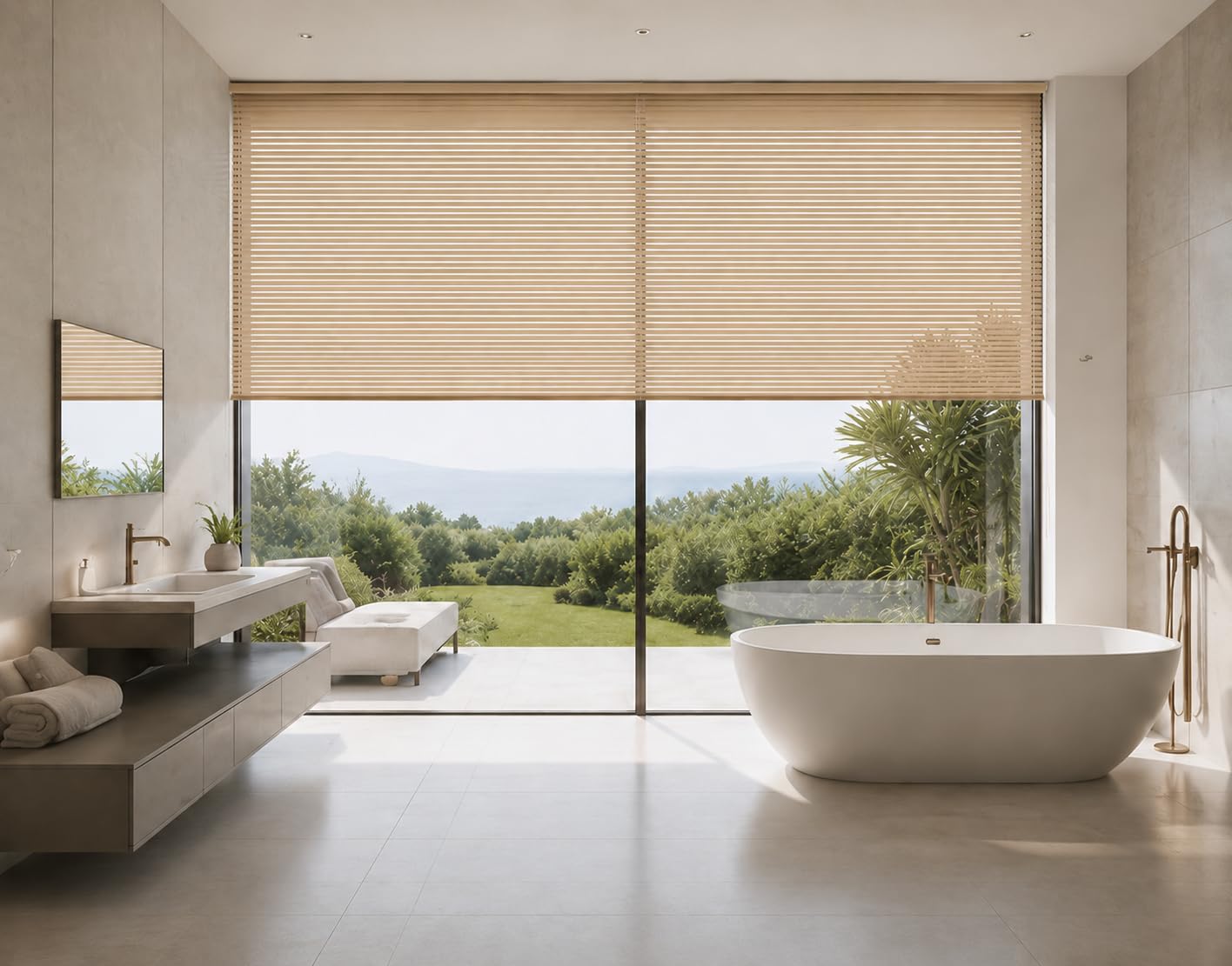 Estoralis Robert Tenda a Rullo Traslucida, Poliestere, Beige, 130 x 190 cm