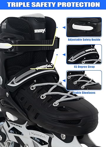 Miniatura 5 de MammyGol - Patines en línea ajustables para adultos y adolescentes, seguros y duraderos con ruedas gigantes, patines de alto rendimiento para niñas
