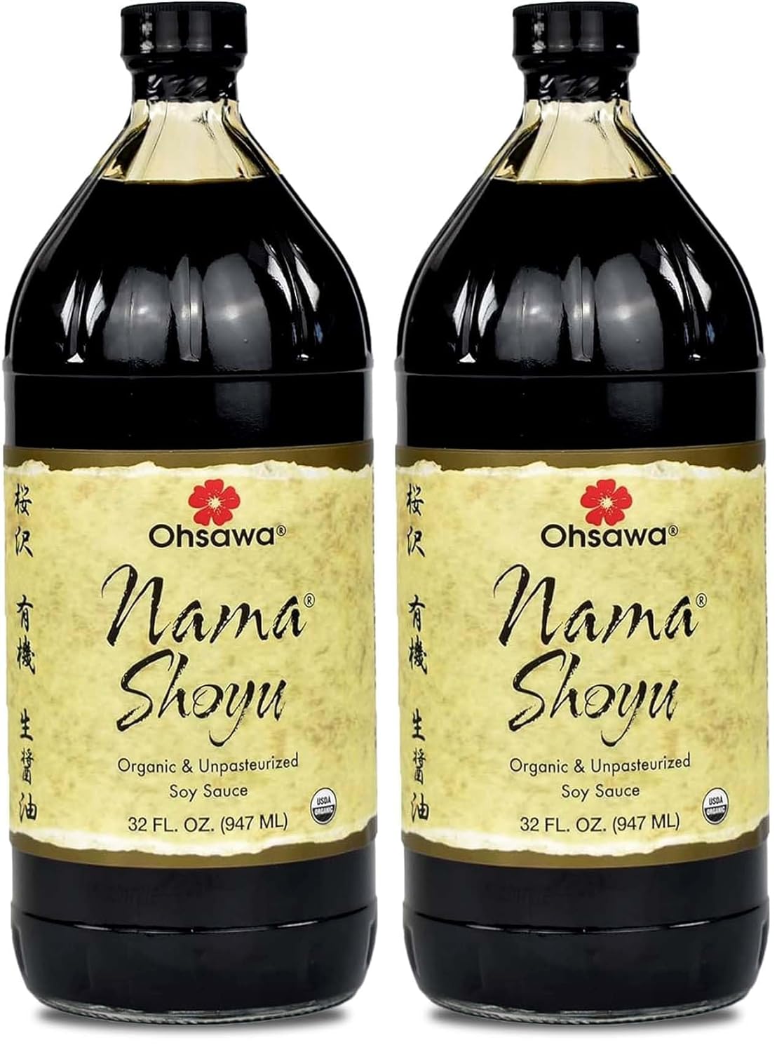 Ohsawa Nama Shoyu, Organic and Aged in 150 Year Cedar Kegs for Extra Flavor - Japanese Soy-Free Sauce, Low - Sodium, Non-GMO, Vegan, Kosher - 32 oz