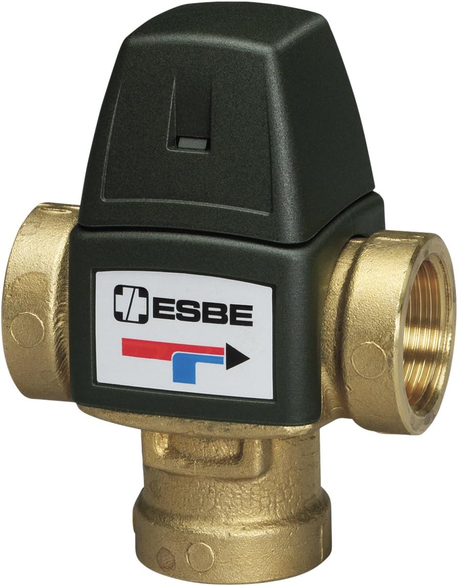 Esbe Thermostatic Mixing Valve for Heating and ACS, VTA 320 Series, Regulation Field of 35 to 60°C, With 3/4 Inch Female Threads