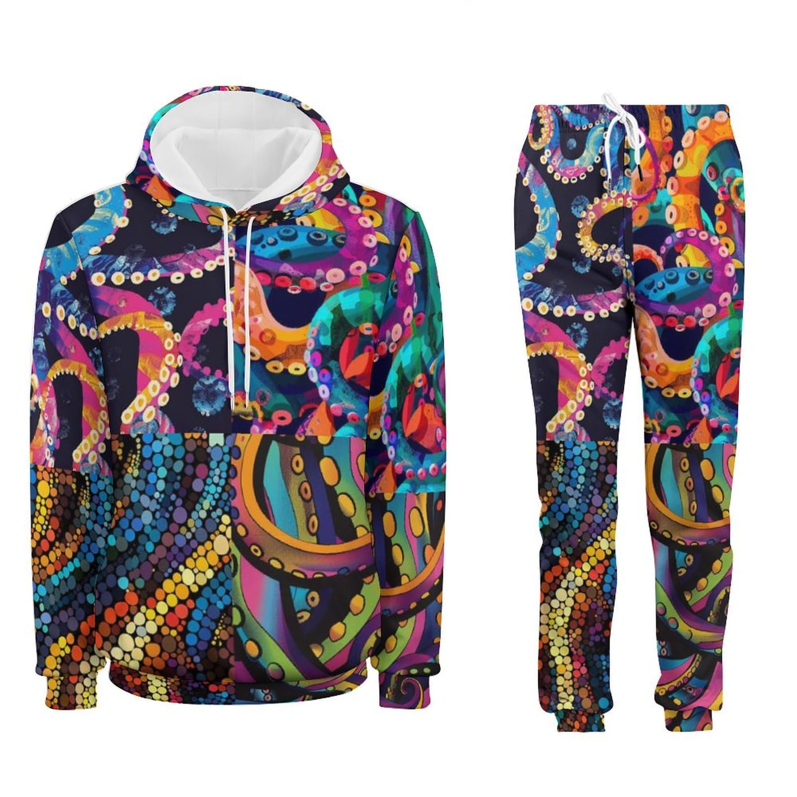 Set di felpa con cappuccio da uomo con stampa 3D di animali alla moda, felpa con cappuccio e pantaloni, tuta da jogging da uomo, set da 2 pezzi