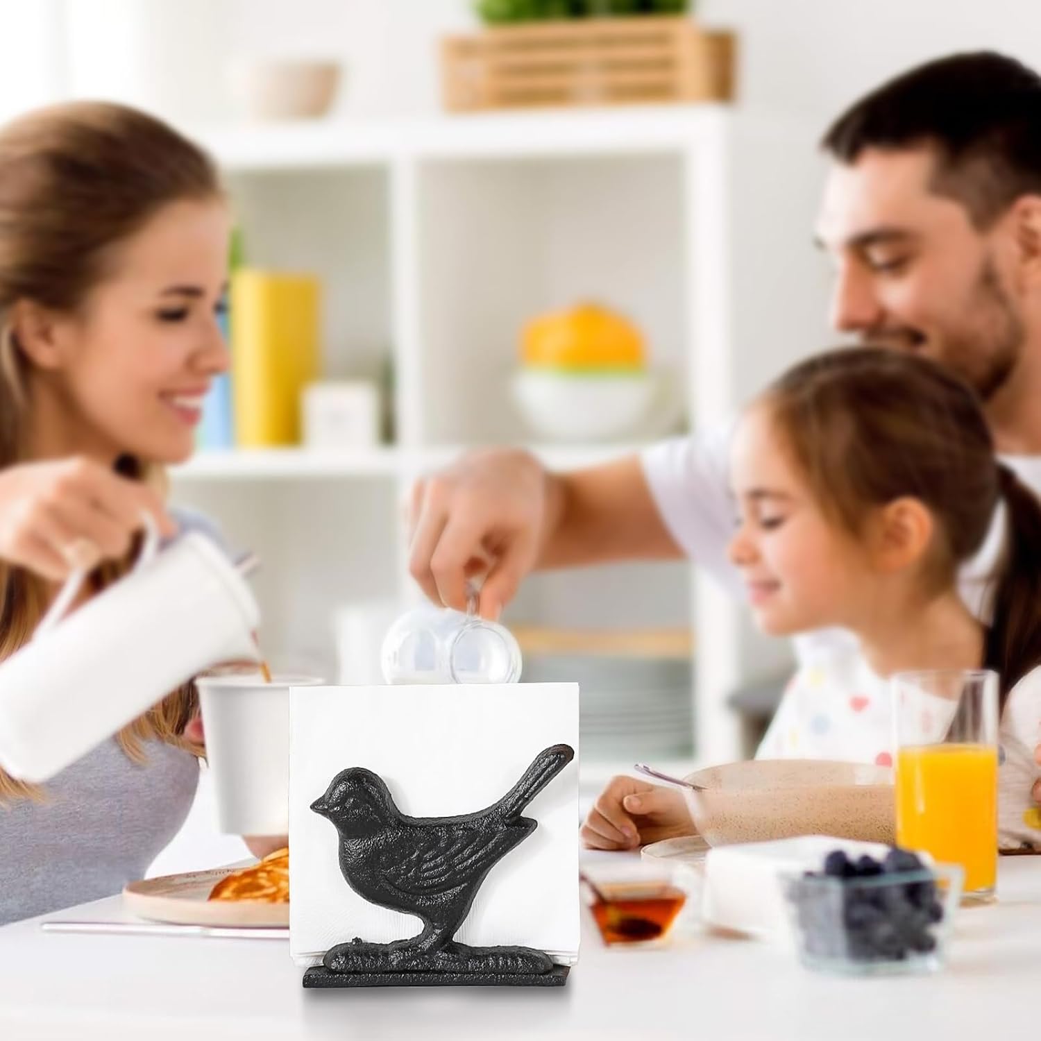 Sumnacon Napkin Holder Retro Vertical Napkin Holders for Kitchen Dining Sturdy Cast Iron Cocktail Luncheon Napkin Holders for Tables Elegent Table Napkin Holder for Bathroom,Party,Bar,Counter,Bird