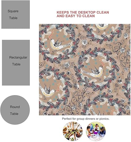 Vista 56 de Mantel Floral Redondo para Mesa De 4 Sillas Picnic Mantel A Prueba De Aceite 30 X 30 Pulgadas