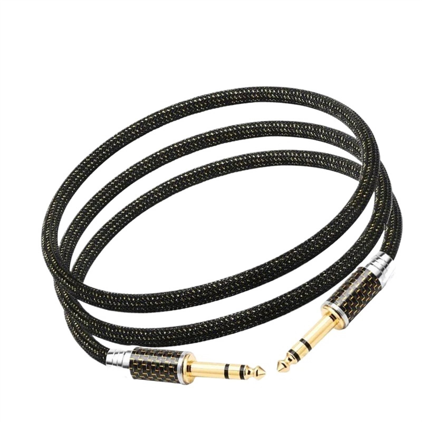Kabel instrumentowy Kabel 6,5 Mm OCC Pozłacany Z Wtyczką Z Włókna Węglowego 6,35 Mm Jack Aux Cord Profesjonalny Kabel Do Gitary(TRS,2m)