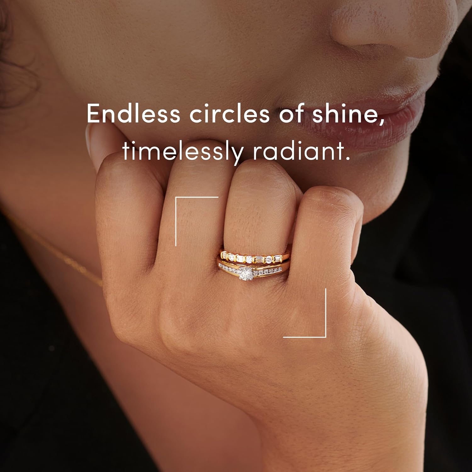 Diamond Rings for Women, Dainty Lab Grown Diamond Ring, Hypoallergenic 925 Sterling Silver Rings with 14K Gold Vermeil (25x Thicker Than Plated Gold Jewelry), Jewelry Gift Box, 5 Years of Warranty