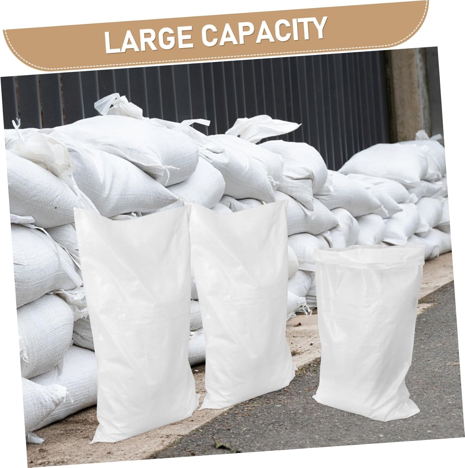Gadpiparty 20Pcs Heavy Duty Empty Sandbags for Flood Protection Woven Bags with Capacity for Flood Barriers and Stability for Hurricanes and Water Damage Prevention