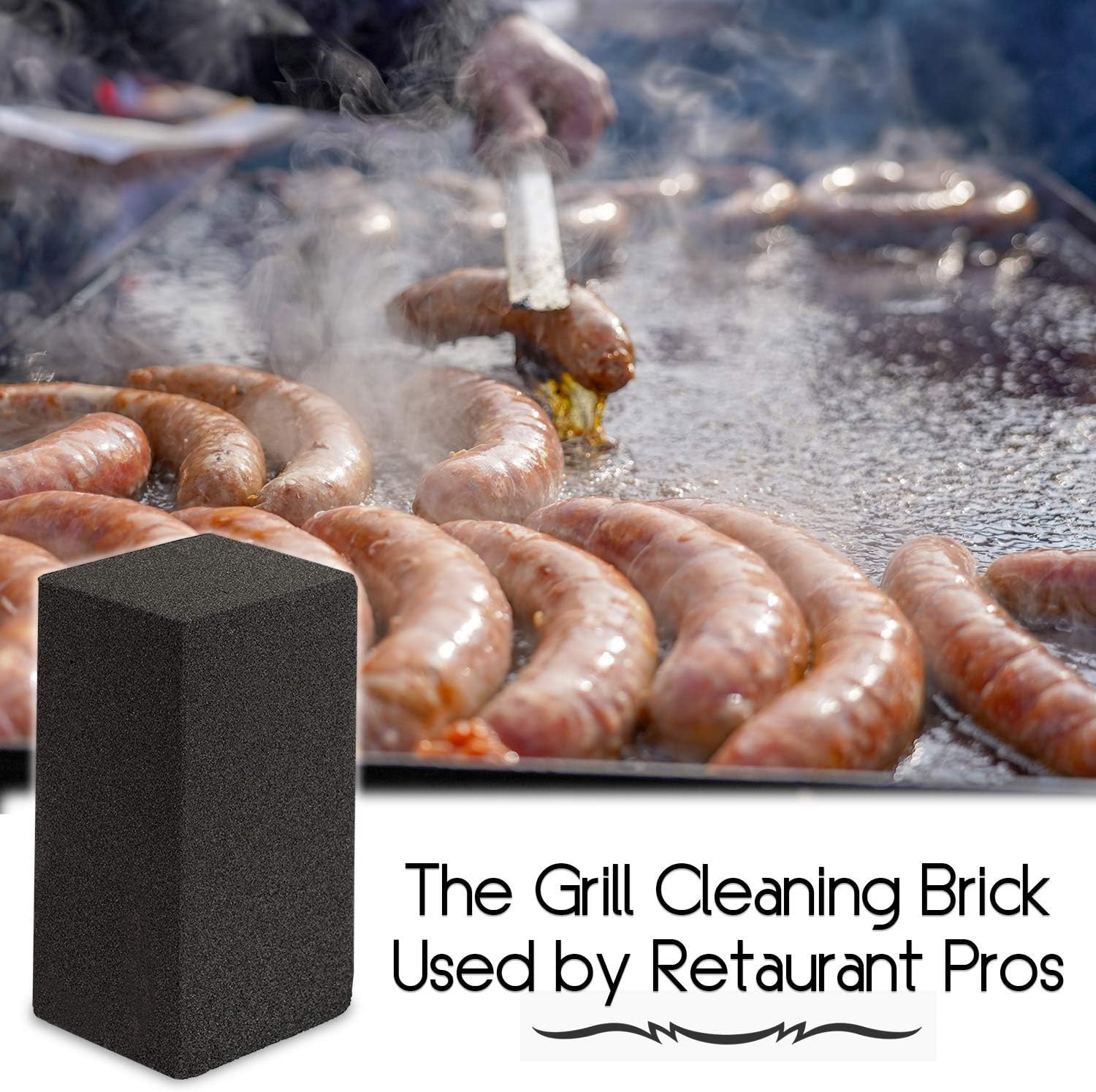 Grill Brick | Grill Cleaning Kit | Includes 4 Durable Grill Stones and a Grill Brick Holder |Griddle Cleaning Kit for Flat Top, BBQ Grill, and Griddle Great Cleaning Accessories for Home or Restaurant